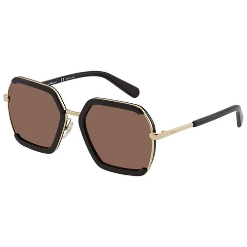 Kính Mát Salvatore Ferragamo Grey Hexagonal Ladies Sunglasses